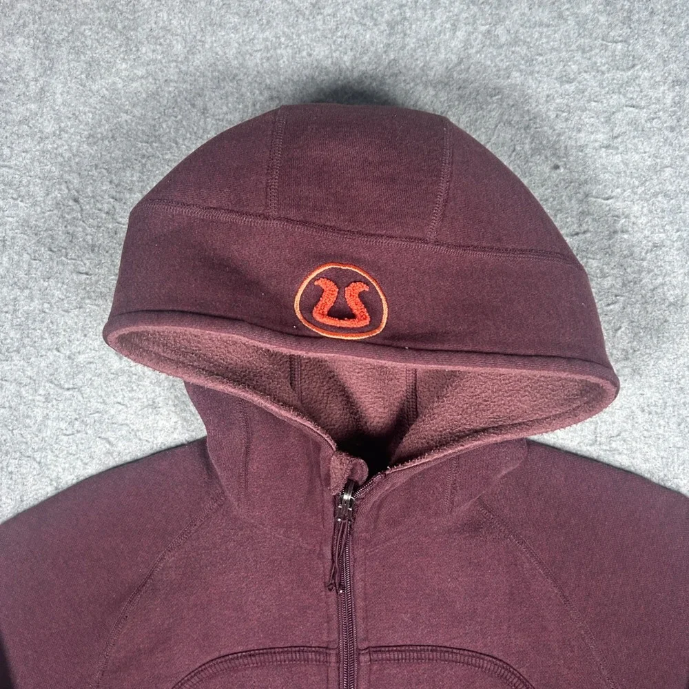 Lululemon Scuba Hoodie Women 4 Burgundy Full Zip Scuba Fleece Jacket Activewear - Picture 2 of 14